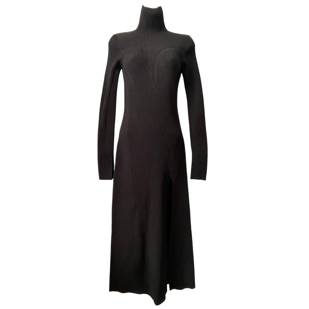 & Other Stories Stockholm Atelier Edla Rib Knit Mock Neck Midi Dress Size XS NWT